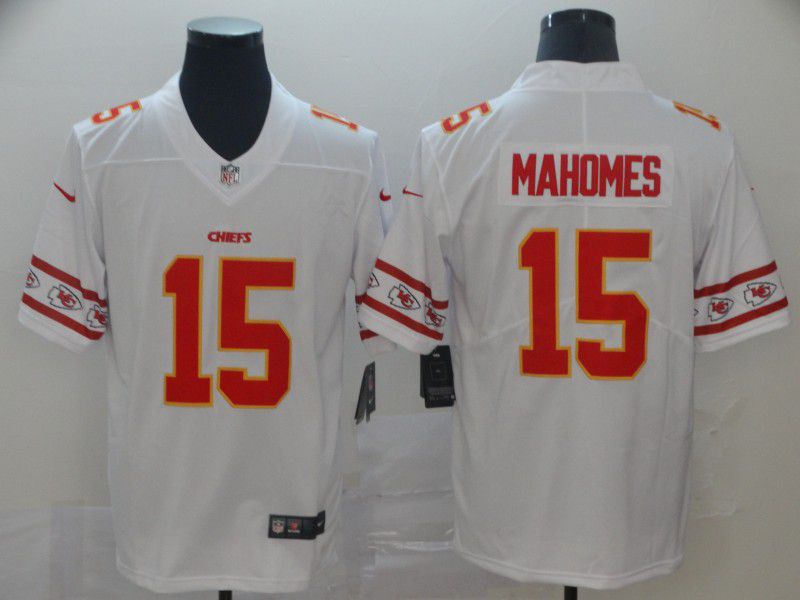 Men Kansas City Chiefs #15 Mahomes White team logo cool edition NFL Jerseys->kansas city chiefs->NFL Jersey